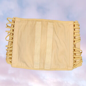 Vtg Camp Corset Cinch Back Brace Shapewear Steampunk Cosplay Lace Up Girdle L